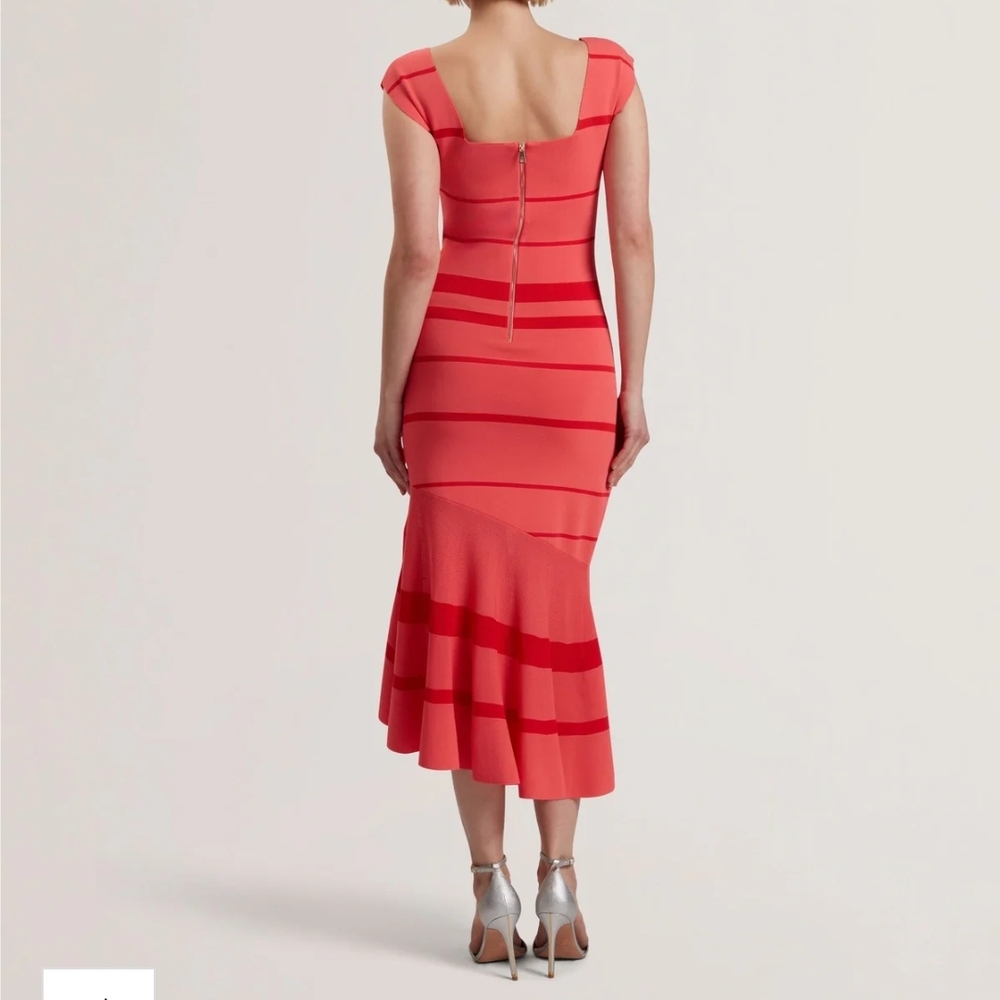 Ted Baker London Coral and Red Midi Dress